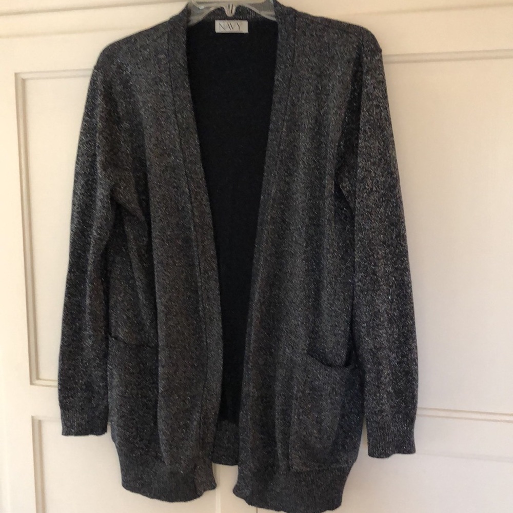 Navy brand, black (with sparkles) sweater, OS